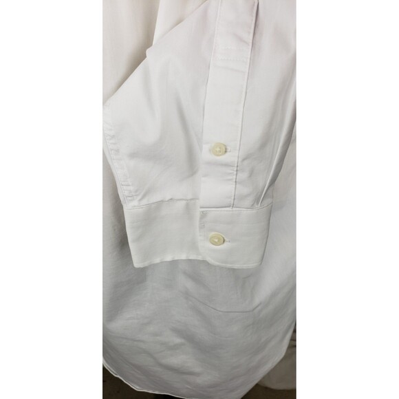 J Crew Performance Slim Mens Dress Shirt XL White Cotton Classic Dad Preppy Nerd - Picture 4 of 5